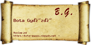 Bota Győző névjegykártya